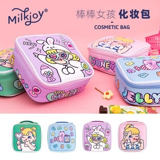 Bentoy Hoạt Hình Hộp Đựng Mỹ Phẩm Dung Tích Lớn Túi Trang Điểm Nữ PU Du Lịch Di Động Đựng Mỹ Phẩm Sắp Xếp Túi