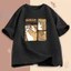 Áo thun unisex - In hình mèo hoạt hình - 100% cotton - Phong cách và đa năng - Thoải mái và mềm mại - Dáng rộng C004