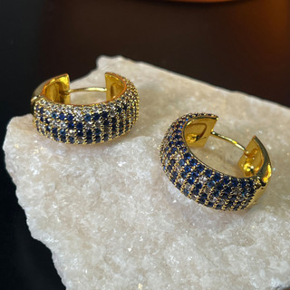 Bông tai nữ đính kim cương sapphire, phong cách mới