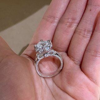 Châu Âu Mỹ ins Phong Cách Mới Đính Kim Cương 2 Carat Nơ Nhẫn Nữ