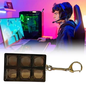 Treeling Sáng Tạo 6 Chìa Khóa Bàn Phím Đồ Chơi Pha Lê Keycap Móc Khóa Giảm Căng Thẳng Đầu Ngón Tay Tiện Ích Giải Nén Đồ Chơi Clicki