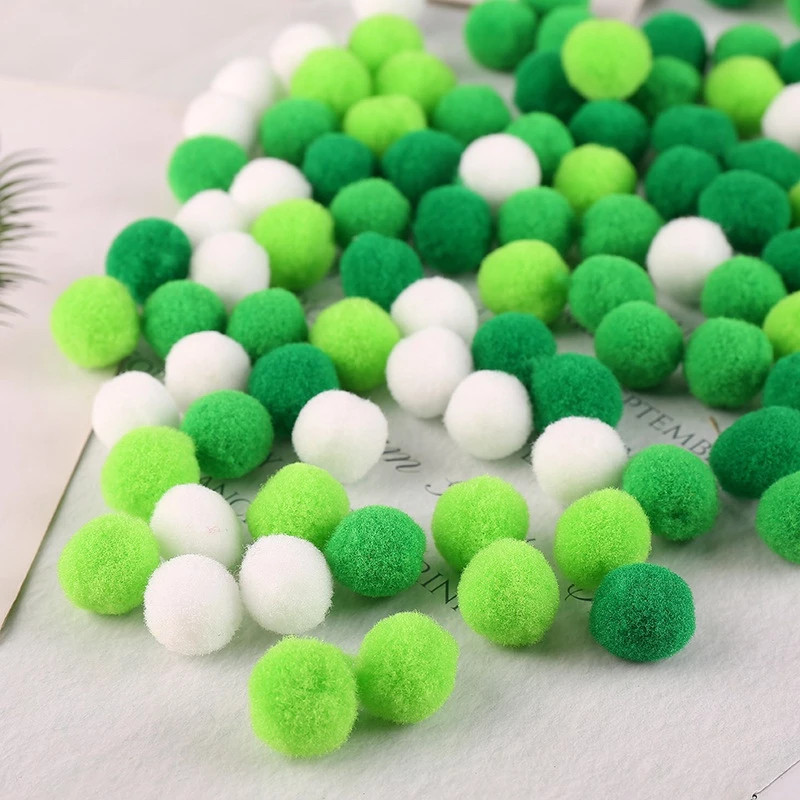 [HỎA TỐC HCM][SET 100] Quả Pom Pom Mix Màu Loại 1-2cm, Pom Pom Lông Nhiều Màu, Pom pom trang trí cây thông, LÀM handmade
