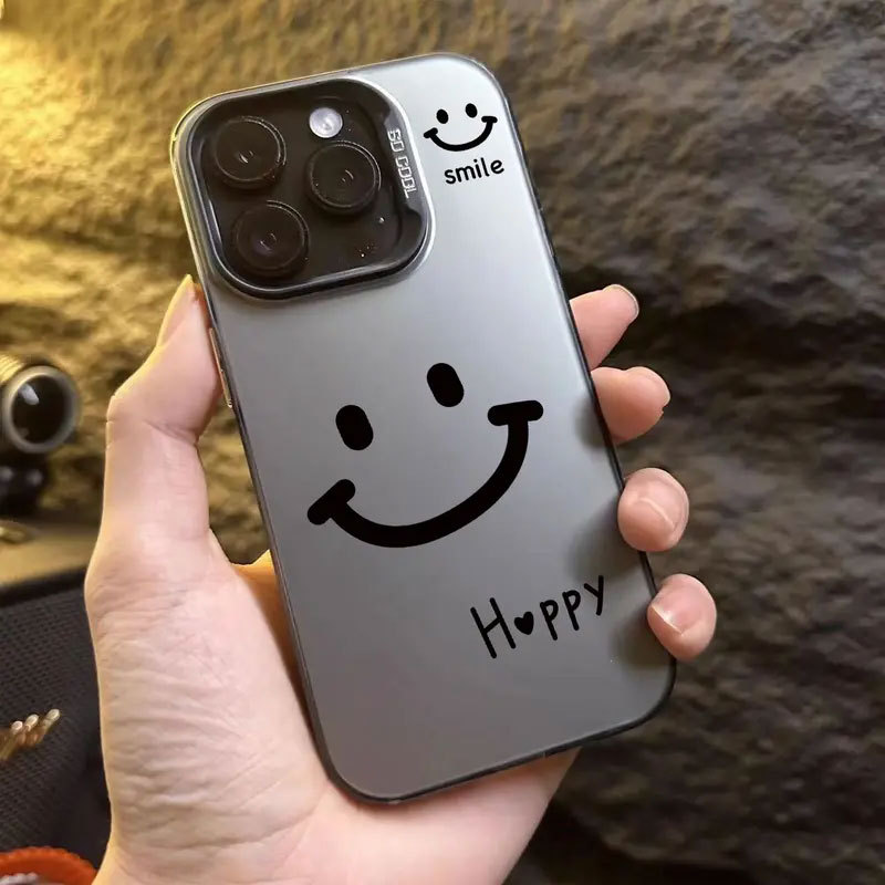 Ốp Mặt Cười Đơn Giản Cho iPhone 11-15 Pro Max Cảm Giác Mịn Màng