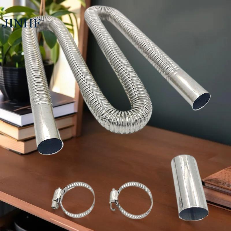 JINHF 60-300cm Máy sưởi đỗ xe không khí Ống xả bằng thép không gỉ Ống thông khí có kẹp ống cho máy sưởi ô tô HOT