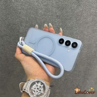 Ốp lưng cứng mờ từ tính Ice Mist có dây đeo cổ tay cho Meizu 22 21 20 21 Pro 20 Pro Vỏ sạc không dây Vỏ mỏng chống sốc đầy màu sắc đơn giản