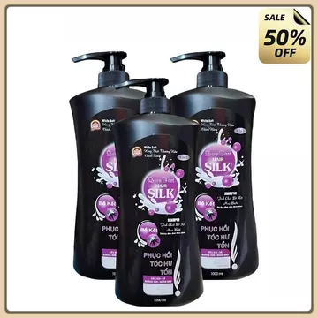 (ComBo 3 Chai) Dầu Gội Đầu Bồ Kết Phục Hồi Tóc Hư Tổn SILK 1000ml - Dầu gội nguyên chất -dầu gội thảo dược sạch gàu