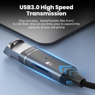 Elough 2 Trong 1 USB3.0 Loại C Bộ Chuyển Đổi Cáp Đầu Đọc Thẻ TF Cho Điện Thoại Di Động Tốc Độ Cao USB C Nam Sang USB Chuyển Đổi