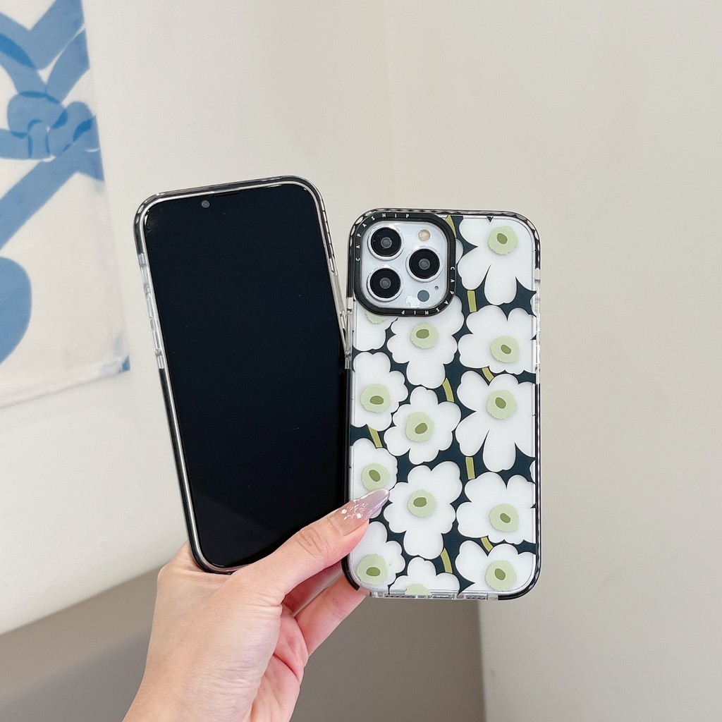 CAPASHIP Hoa Anh Túc Vẻ Đẹp Nguy Hiểm Đen Trắng Mềm Vỏ Tương Thích Cho iPhone 17 Pro Max Air Plus 16 / 15 / 14 / 13 / 12 / 11 / XR / X / XS / SE / 8 / 7 / 6