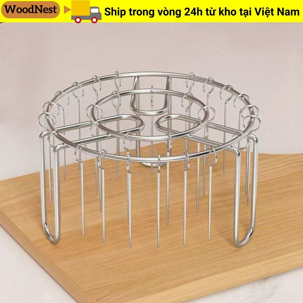 Giá nướng dọc WOODNEST, Giá đỡ xiên nướng dây có thể tháo rời, Giá đỡ xiên nướng bằng thép không gỉ 12 / 24 / 25 / 36 Giá đỡ xiên nướng dọc cho phụ kiện nồi chiên không khí