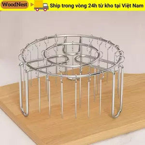 Giá nướng dọc WOODNEST, Giá đỡ xiên nướng dây có thể tháo rời, Giá đỡ xiên nướng bằng thép không gỉ 12 / 24 / 25 / 36 Giá đỡ xiên nướng dọc cho phụ kiện nồi chiên không khí