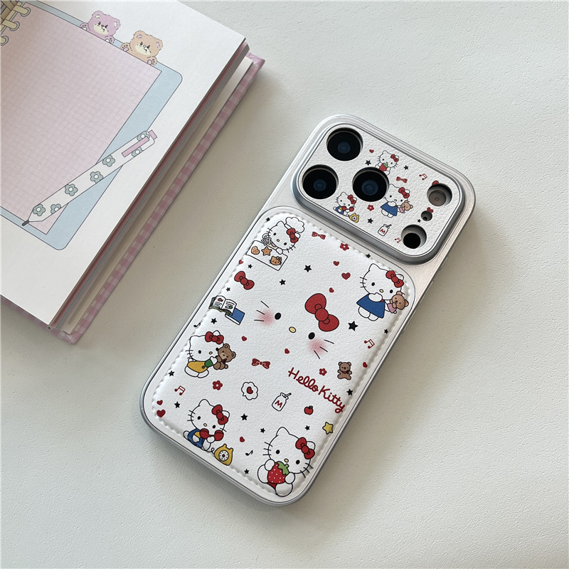 Ốp điện thoại chất liệu PU họa tiết mèo Cheeky cho iPhone 17 Pro Max 16 pro max