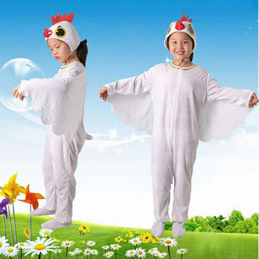 💕 HÀNG CÓ SẴN – Đầm Trang Phục Trẻ Em 3‑12 tuổi – Gà Vịt + Hoạt Hình Động Vật, Thích hợp Halloween, Giáng Sinh & Ngày Trẻ Em 🎃🎉