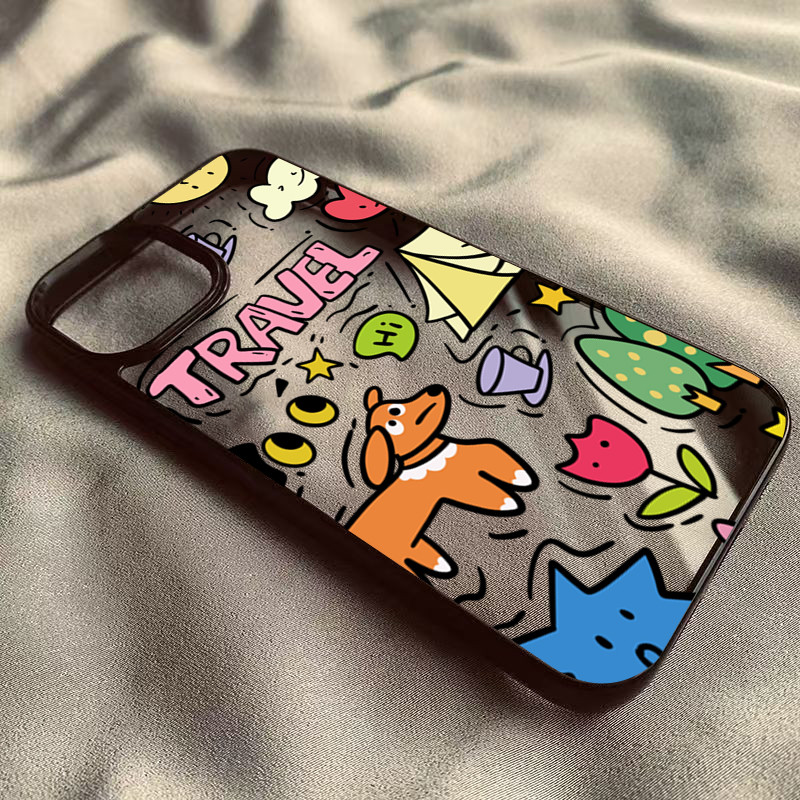 Ốp Lưng Cho iPhone 11 16 14 15 12 13 Pro Max 17AIR 16e 8 7 Plus XR X XS Max SE2020 2022 Graffiti Neon City Acrylic Trong Suốt Chống Sốc
