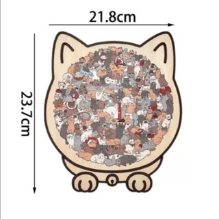 【BabyJoy】Bộ ghép hình mèo 135 mảnh bằng gỗ,Trang trí nhà cửa,Đồ trang trí hình mèo,Quà sinh nhật sáng tạo