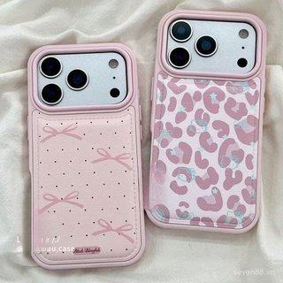 Ốp Điện Thoại Thích Hợp Cho iPhone 11 12 13 14 15 16 17 Pro max Plus Air Phiên Bản Hàn Quốc Nơ Da Báo In Chống Sốc Vỏ Bảo Vệ Chống Sốc Bao Gồm Tất Cả DZTS