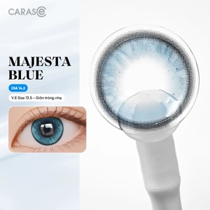 Kính áp tròng khoá ẩm 8H 1 Ngày Màu Xanh Dương Nhũ CARASE, Lens cận MAJESTA BLUE