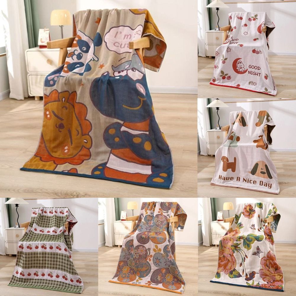 Khăn Tắm SHUPUN, Khăn Đi Biển Đa Năng Nhiều Lớp, Chăn Nhỏ in Hai Mặt Mềm Thời Trang Đa Năng Trong Mọi Mùa