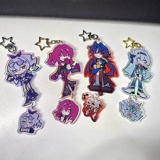 Silver Wolf Anime Keychain Women Honkai Star Rail Acrylic Key Chain Man Kafka Key Ring Pendant Ornament Accessories