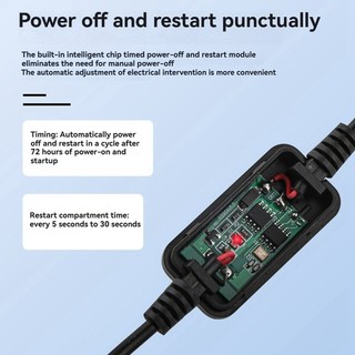 Tự Động Khởi Động Router 72 Giờ Định Tuyến Hẹn Giờ Công Cụ Đặt Lại Nguồn DC Thời Gian Sợi Modem Router DC Power Manager Đen