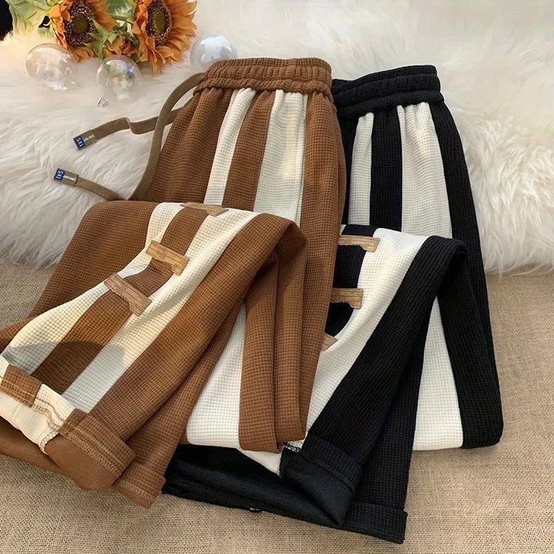 Quần Sọc Labe Nam High Street vibe Dạo Phố Mặc Ruffian Đẹp Trai Fried Street Drape Size Lớn Rời Mùa Xuân Quần 17G9