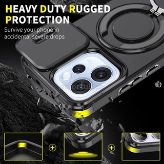 Ốp Điện Thoại Giáp Chống Sốc Cho Oppo Reno 15F 15 Pro Max Mini 15Pro Reno15F Reno15Pro 4G 5G Đẩy Kéo Trượt Bảo Vệ Ống Kính Máy Ảnh Vỏ Cứng Ốp Lưng Có Giá Đỡ Vòng Kim Loại