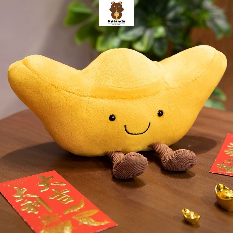Rytanda Thỏi Vàng Mềm Sang Trọng Móc Khóa Mô Phỏng Dễ Thương Thỏi Vàng Sang Trọng Mặt Dây Chuyền Vui Vẻ Bạn Gái Trẻ Em Giáng Sinh Đổi Quà Tặng Ba Lô Trang Trí Chìa Khóa Móc Khóa Búp Bê