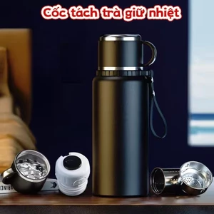 Bình giữ nhiệt lạnh lõi Inox 316: chống gỉ, chống tràn, có nắp lọc trà 600/800/1000ml – tiện dùng