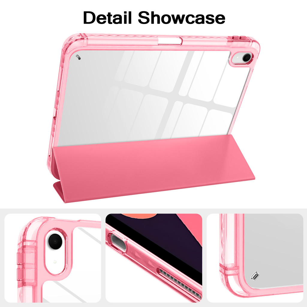 Vỏ bọc bằng da Acrylic cứng gấp ba lần cho IPad 10 11 A16 Air4 Air5 Air6 Air7 Air 11 M2 M3 2024 2025 10.9 "Pro11 2018 2020 2021 2022 Vỏ thông minh