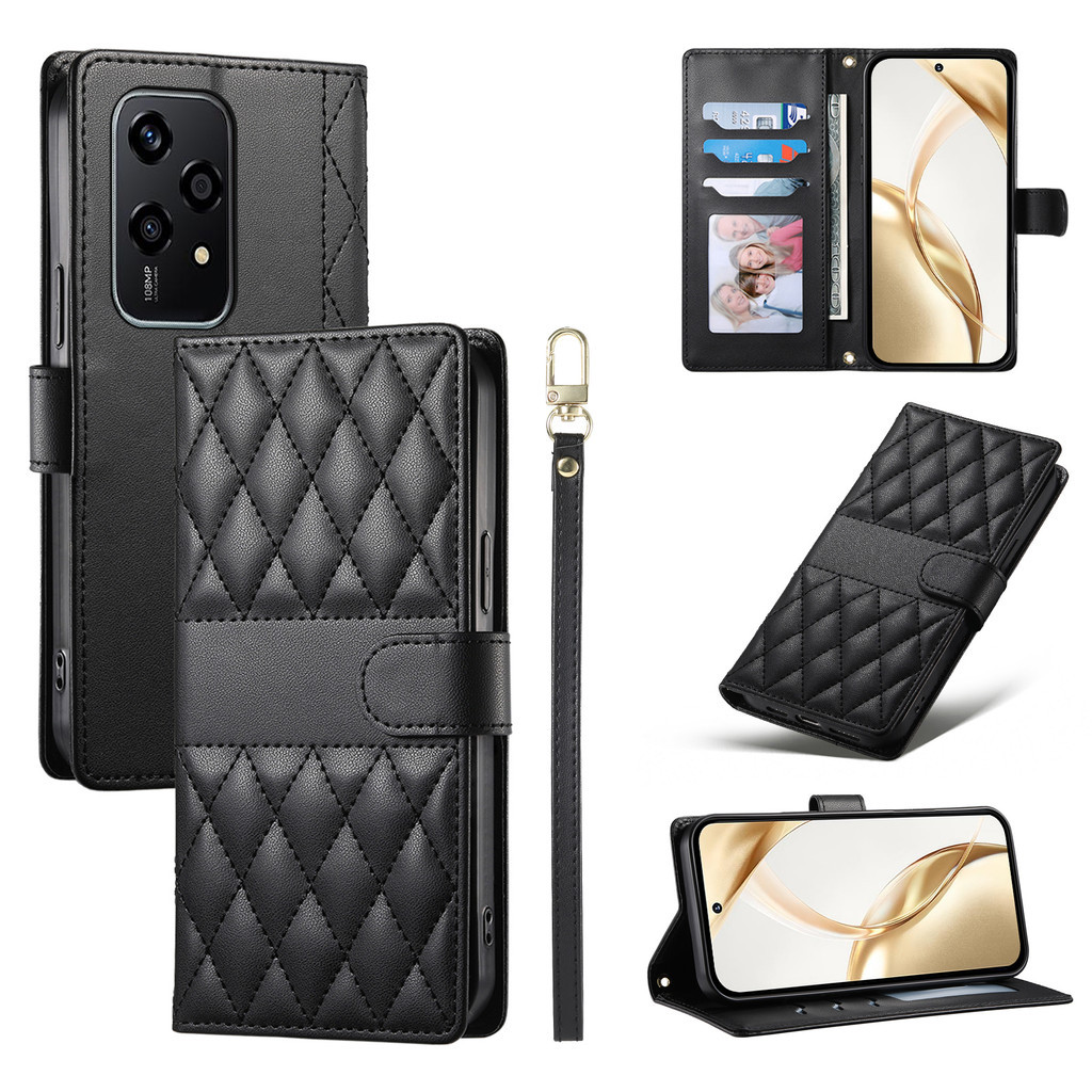 Bao Da Lật Dành Cho Samsung Galaxy A37 A57 A17 A06 A07 A16 A26 A36 A56 A05 A05s A15 A25 A35 A55 A54 5G Sang Trọng PU Bao Từ Ví Có Khe Cắm Thẻ Vỏ TPU Mềm Dây Đeo Tay