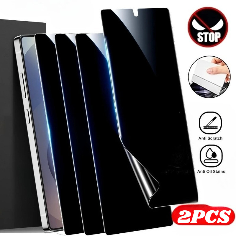 2 Chiếc HD Mềm Hydrogel Cho Samsung Galaxy S26 Ultra Plus Chống Gián Điệp Riêng Tư Chống Ánh Sáng Xanh Bảo Vệ Màn Hình Cho Galaxy S25 S25FE S24 + 24 24 24FE Ultra Edge Matte Soft Film
