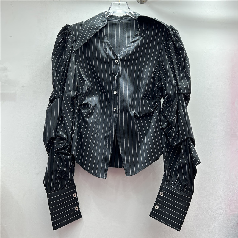 Áo Dài Thiết Kế Pháp Mùa Xuân, Xếp Ly Slim-Fit, Tay Dài Thanh Lịch