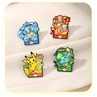 4 Cái / bộ Hoạt Hình Pokémon Anime Huy Hiệu Kim Loại Ve Áo Pin Dây Thắt Lưng Dây Buộc Trang Trí Trâm Cài