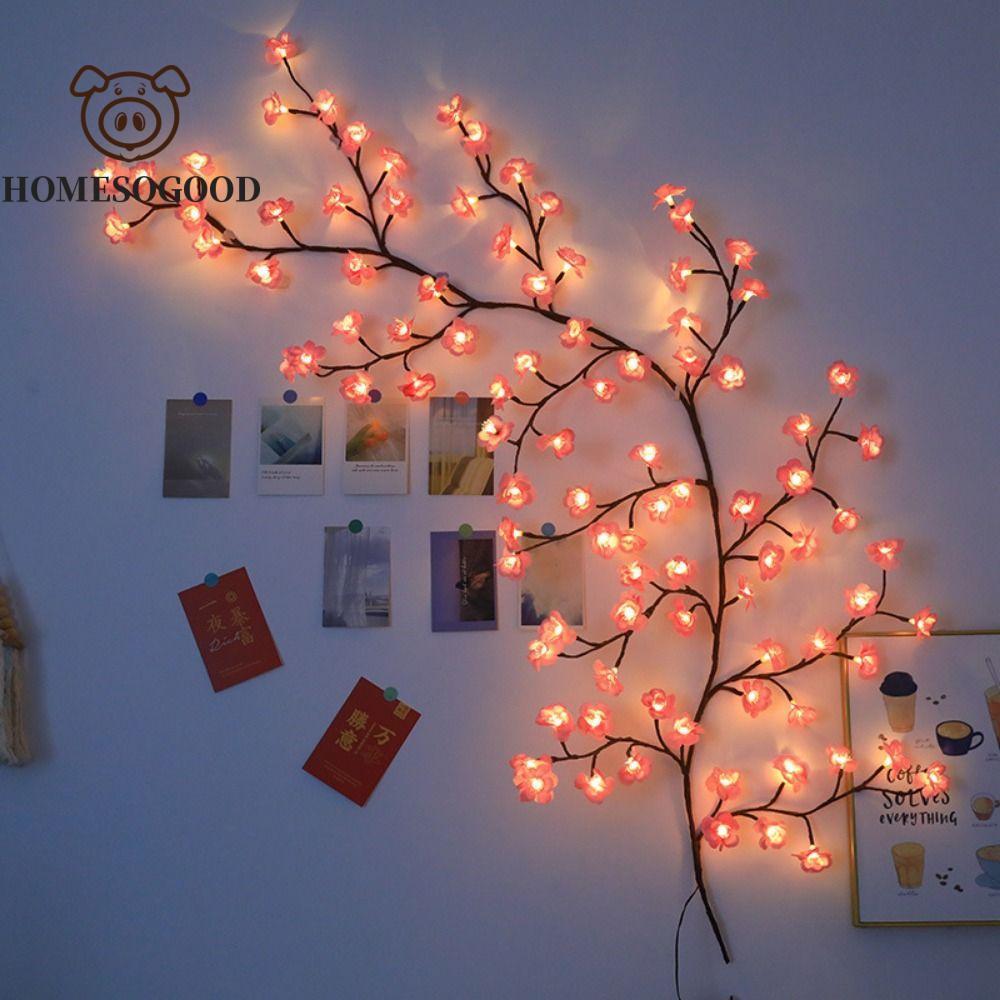 Đèn LED hoa anh đào , Đèn trang trí tường LED 72 sáng tạo, Quà tặng Đèn nhánh hoa có thể uốn cong trang trí tự làm phát