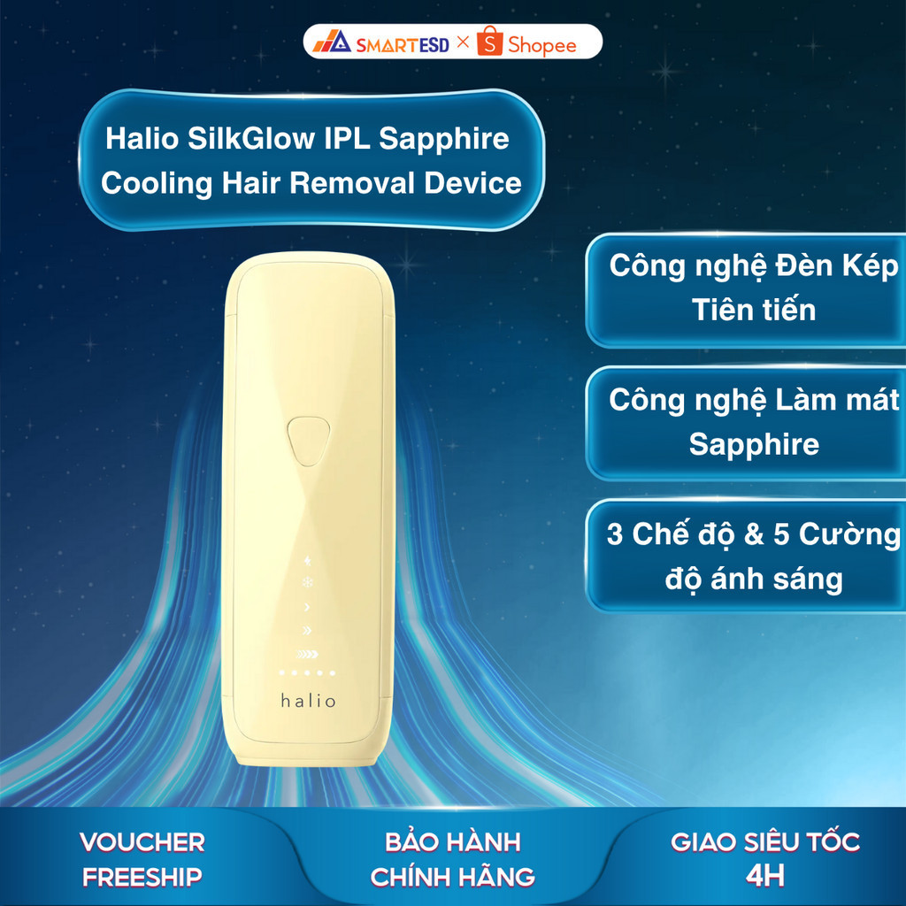 [KOL/KOC] Máy Triệt Lông Halio SilkGlow IPL Sapphire Cooling Hair Removal Device - Bảo hành chính hãng 24 Tháng