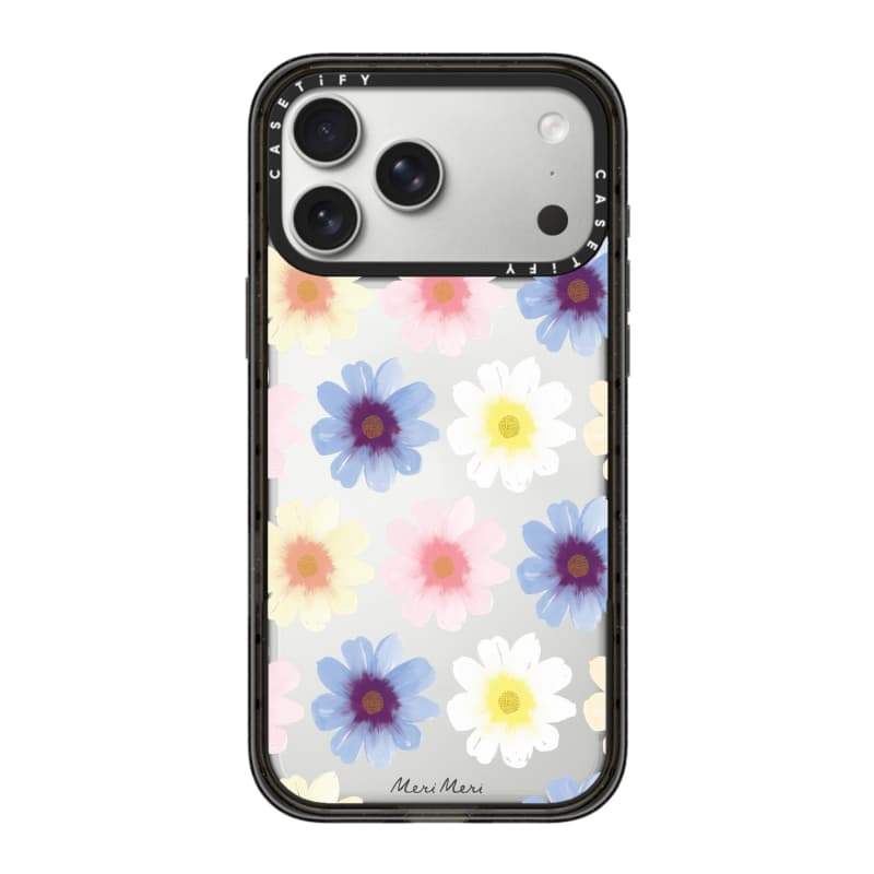 CASECASE X Meri Flower Garden Case Black / Sky Blue / Pink Fizz Candy Collection Color Clear Hard Hard Magnet Impact Case cho Apple IPhone 13 14 15 16 17Pro Max Plus Có Hộp