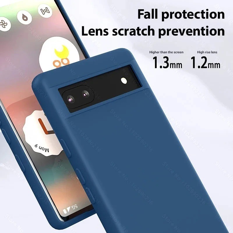 Ốp Điện Thoại Cạnh Thẳng Lỏng Cho Google Pixel 5 5A 6 6A 7 7 A Pro Ốp Lưng Chống Rơi Chống Sốc Chất Lỏng Nhà Ở Bảo Vệ Mặt Sau Điện Thoại