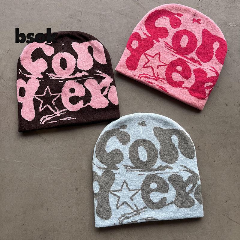 Beanie len acrylic dệt kim vintage Y2K màu bò, giữ ấm tốt cho mùa đông, phù hợp thời trang hàng ngày