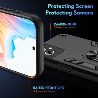 Dành Cho OPPO A59 5G / A79 5G Ốp điện thoại Chiến Binh Thiết Kế Lưng Cứng Có Giá Đỡ Nhẫn Chống Sốc Mềm TPU Nâng Cạnh Vỏ Mỏng