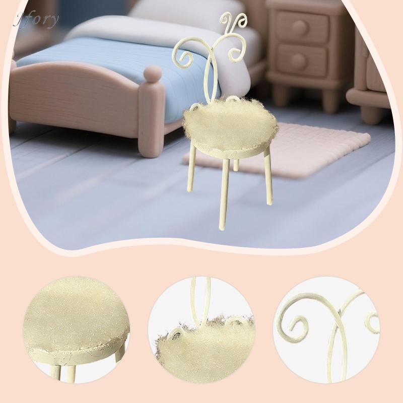 Jfory Ghế Thu Nhỏ Nhà Búp Bê Ghế Nội Thất Thu Nhỏ Mô Hình Ghế Mini Mô Hình Kim Loại Xây Dựng Thích Hợp Cho Các Dự Án DIY Trang Trí Nhà Cửa Quà Tặng Tặng Tặng