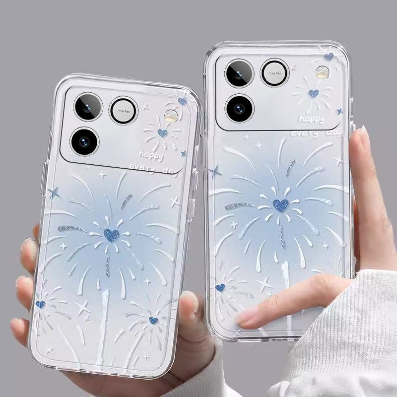 CHO HONOR WIN RT Ốp Điện Thoại Bao Gồm Tất Cả Màu Hồng Cô Gái Trái Tim Silicon Mềm Cao Cấp Pháo Hoa Nhỏ Tươi