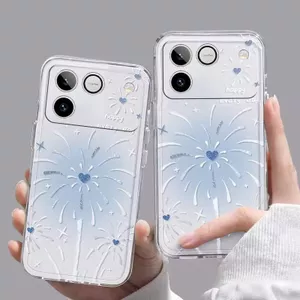 CHO HONOR WIN RT Ốp Điện Thoại Bao Gồm Tất Cả Màu Hồng Cô Gái Trái Tim Silicon Mềm Cao Cấp Pháo Hoa Nhỏ Tươi