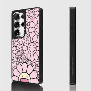 Ốp lưng CASECASE X SMILE (HỒNG) Vỏ hút từ tính màu đen mờ cho gương Samsung Galaxy S26 S25 S24 S23 Ultra Plus Mặt sau cứng có hộp khắc logo