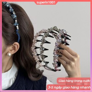 Băng đô có răng cưa kim cương lấp lánh, thời trang và chống trượt