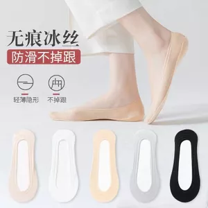 Tất thuyền lụa băng mỏng từ cotton nguyên chất, thoáng mát mùa hè, chống trượt và vô hình