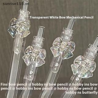 SSVN 1 / 4 CÁI 0.5 / 0.7mm 2B Đổ lại bút chì tự động dễ thương Kawaii Màu trong suốt Nơ Bút chì cơ khí Trường học Đồ dùng văn phòng Văn phòng phẩm.
