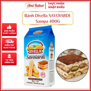 Bánh Ladyfingers Divella SAVOIARDI Sampa 400g – Bánh Quy Ý Truyền Thống Làm Tiramisu, Xốp Mềm Thơm Ngon