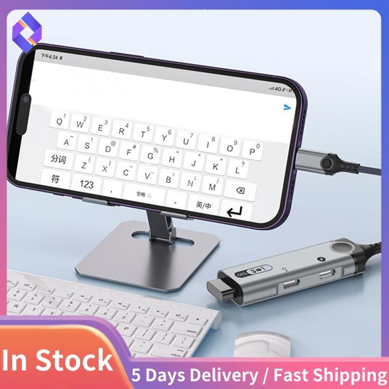 PD 60W Docking Station Bộ chuyển đổi OTG 3in1 Type-C Bộ chuyển đổi USB Đầu đọc thẻ đĩa U ngoài Sạc Android