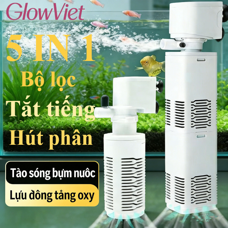 Máy Lọc Nước Bể Cá Đa Năng 5 Trong 1, Lọc Chìm Siêu Sạch, Tăng Oxy, Hút Đáy, Tiết Kiệm Điện, Cho Hồ Cá Cảnh