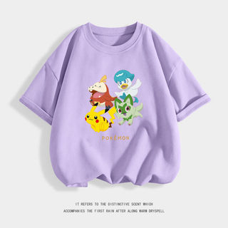 Áo thun casual dễ thương và vui nhộn dành cho bé trai với hình ảnh Pokémon Pikachu và các Pokémon khác.
