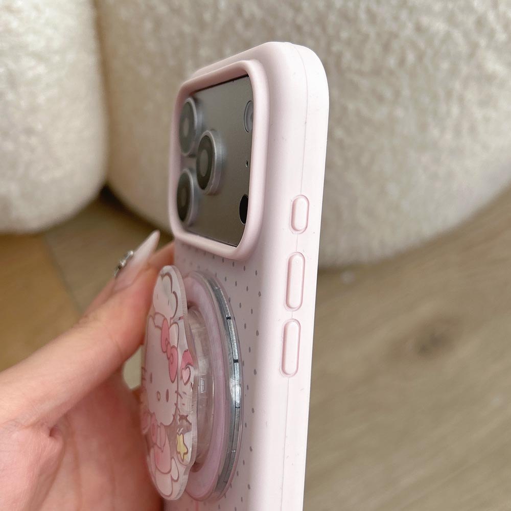 Ốp lưng TPU Tương thích với iPhone 13 14 14Pro 14ProMax 15 15Pro 15ProMax 16 16Pro 16ProMax 17 17Pro 17ProMax Vỏ nam châm họa tiết chấm bi màu hồng
